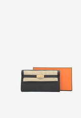Kelly To Go Wallet in Black Epsom Leather in Gold Hardware