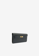 Kelly To Go Wallet in Black Epsom Leather in Gold Hardware