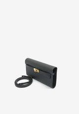 Kelly To Go Wallet in Black Epsom Leather in Gold Hardware