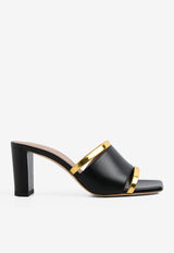 Malone Souliers Demi 70 Cut-Out Leather Mules DEMI MS 70-4 BLACK/GOLD