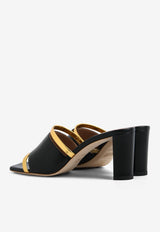 Malone Souliers Demi 70 Cut-Out Leather Mules DEMI MS 70-4 BLACK/GOLD