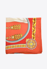 Hermès Harnais de Coeur Silk Scarf Rouge