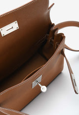 Kelly Messenger PM in Fauve Barenia Leather with Palladium Hardware