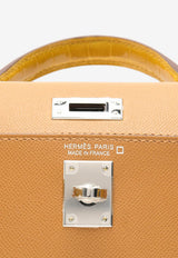 Mini Kelly 20 Sellier Touch in Sesame Madame and Jaune Ambre Shiny Alligator with Palladium Hardware
