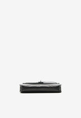 Kelly Depeches 25 Pouch in Black Matte Alligator with Monochrome Hardware