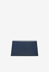 Kelly Elan Folie in Bleu Saphir Chevre Chamkila and Ostrich Feathers with Palladiun Hardware