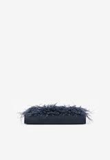 Kelly Elan Folie in Bleu Saphir Chevre Chamkila and Ostrich Feathers with Palladiun Hardware