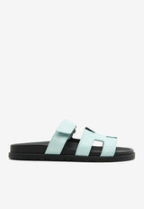 Chypre Sandals in Bleu Cristaux Matte Alligator Leather