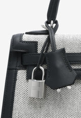 Kelly 25 Sellier in Black Toile So H Canvas and Swift Leather with Palladium Hardware Black