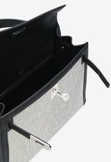 Kelly 25 Sellier in Ecru Toile So H Canvas and Black Swift Leather with Palladium Hardware