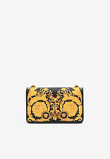 حقيبة كتف متوسطة من الجلد بنقشة باروكو