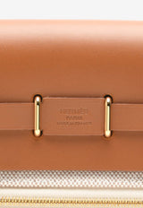 Mini Herbag Zip Retourne 20 in Ecru and Beige H Viking Canvas and Fauve Hunter with Gold Hardware