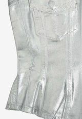 توب دنيم فويل كورساج بلا حمالات