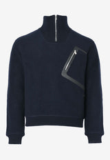 Zipped Sweater with Leather Details