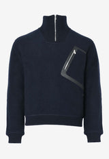 Zipped Sweater with Leather Details