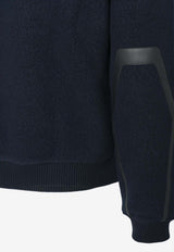 Zipped Sweater with Leather Details