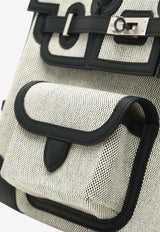 Birkin 25 Cargo in Ecru and Black Swift with Palladium Hardware