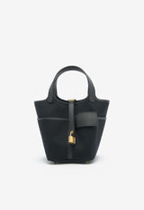 Hermès Picotin Cargo 18 in Black Goeland Canvas and Swift with Gold Hardware
