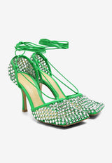 Sparkle 90 Stretch Rhinestone Mesh Sandals