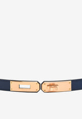 Kelly 18 Belt in Bleu Saphir Epsom Epsom Leather with Rose Gold Hardware