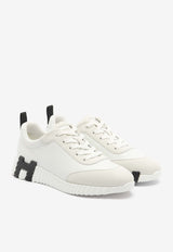 Hermès Bouncing Low-Top Sneakers in White Calfskin and Suede White