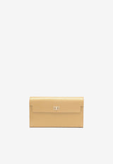Kelly Pocket Long Wallet in Dore Chamkila Leather with Gold Hardware