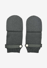 Lionel Mittens in Gris Misty Cashmere and Deerskin