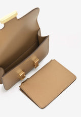 Constance Slim Wallet in Biscuit Epsom with Gold Hardware