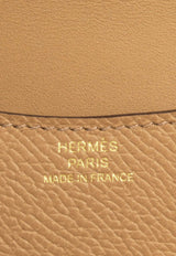 Constance Slim Wallet in Biscuit Epsom with Gold Hardware
