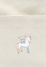 Hermès Baby Cabriole Nappy Bag in Gris Perle H Canvas and Printed Cotton