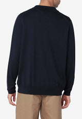 John Smedley Wool Cardigan with Polo-Neck Navy TIBORWO/R_JOHSM-MI