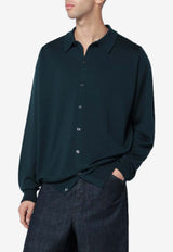 John Smedley Wool Knit Polo Sweater Dark Green TIBORWO/R_JOHSM-RG