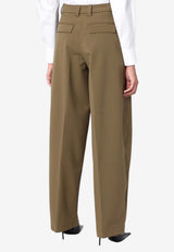 TheLatest Wide-Leg Tailored Pants Green TLW03116W0206ABTP_LATES-T0370