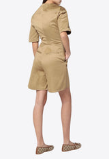 TheLatest Short-Sleeved Tailored Playsuit Camel TLW031B9T0198ABTP/Q_LATES-T0003