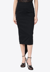 TheLatest Asymmetrical Midi Skirt Black TLW09001T0194ABTP/Q_LATES-T0002