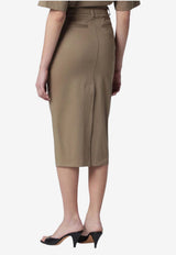 TheLatest Fitted Pencil Skirt Brown TLW09008T0176ABTP/S_LATES-T0031