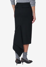 TheLatest Wool-Blend Midi Skirt Black TLWC9001W0206ABTP/R_LATES-T0002