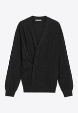 Lemaire V-neck Asymmetric Cardigan Gray TO1082LK087/R_LEMAI-BK966