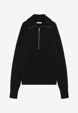 Lemaire Half-Zip Wool Ribbed Sweater Black TO1439LK1042/R_LEMAI-BK999