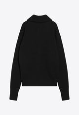 Lemaire Half-Zip Wool Ribbed Sweater Black TO1439LK1042/R_LEMAI-BK999