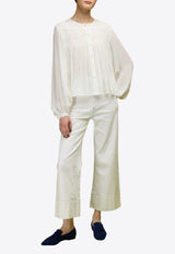 LOVE Binetti Luna Ruched Blouse White TP 1788 Luna_NATURAL