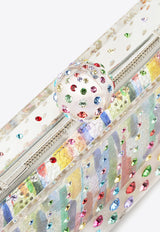 Aquazzura Tequila Crystal-Embellished Clutch TQLCLUC0-RBT-TRP