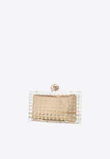 Aquazzura Tequila Crystal-Embellished Clutch TQLCLUC0-RNSLGT LIGHT GOLD
