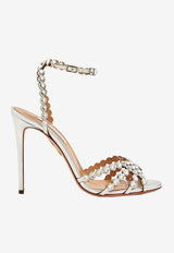 Aquazzura Tequila 105 Crystal-Embellished Sandals TQLHIGS0-NPLCCC SILVER