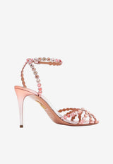 Aquazzura Tequila 85 Crystal-Embellished Sandals Pink TQLMIDS0-DNLFLM FLAMINGO