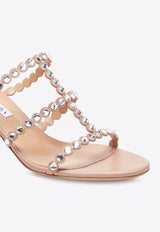 Aquazzura Tequila 50 Leather Sandals TQLMIDS1-NAP-PWP