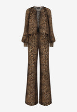 Tom Ford Leopard Print Gathered Jumpsuit TU0287-FAP234 ZLEOB Multicolor