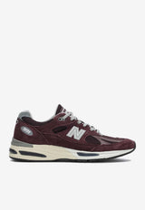 New Balance 991V2 Catawba Low-Top Sneakers Burgundy U991AU2SUE/R_NEWB-PU