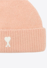 AMI PARIS Ami De Coeur Ribbed Knit Beanie Powder UBO005KN0135/R_AMI-6807