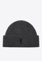 AMI PARIS Ami De Coeur Wool Beanie Gray UBO006018/R_AMI-0504